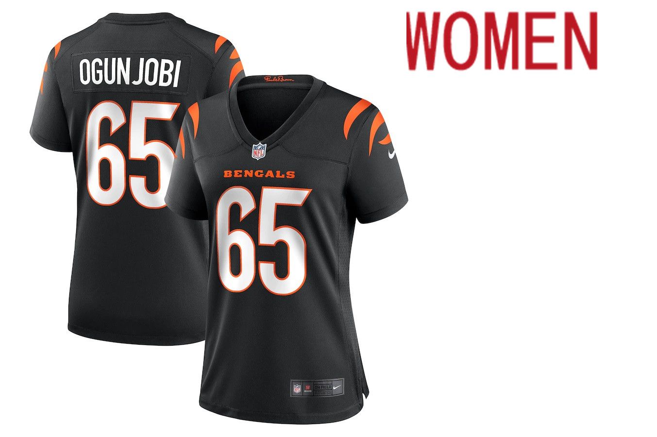 Women Cincinnati Bengals #65 Larry Ogunjobi Nike Black Game NFL Jersey